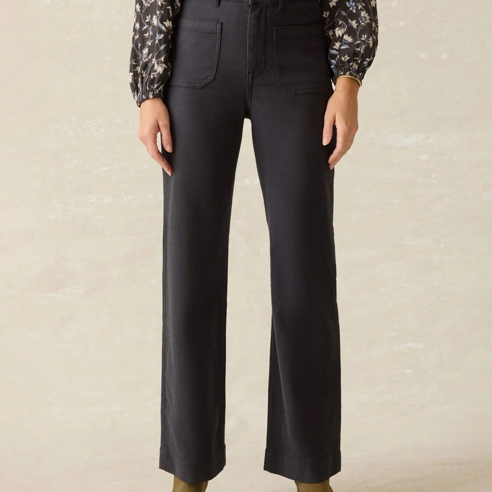 Faherty Stretch Terry Patch Pocket Pant - Washed Black